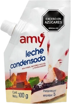 Leche condensada AMY 100 g doypack — azucarada semidescremada y deslactosada · Tropical Crop Colombia
