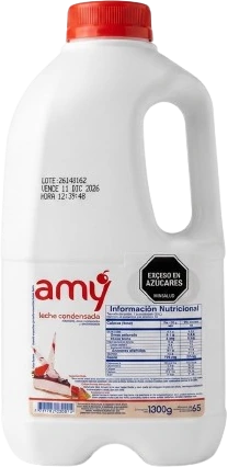 Leche condensada AMY 1.300 g garrafa — presentación institucional y foodservice Colombia