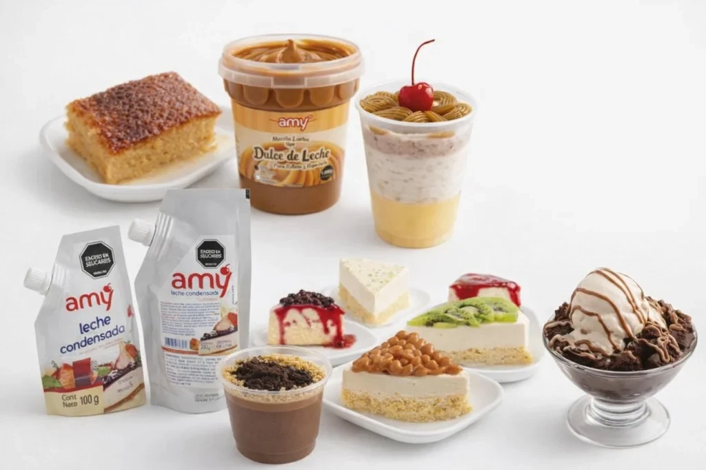 Productos AMY — leche condensada, mezcla láctea y postres · Tropical Crop SAS